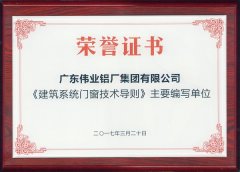 建筑系統(tǒng)門(mén)窗技術(shù)導(dǎo)則主要編寫(xiě)單位